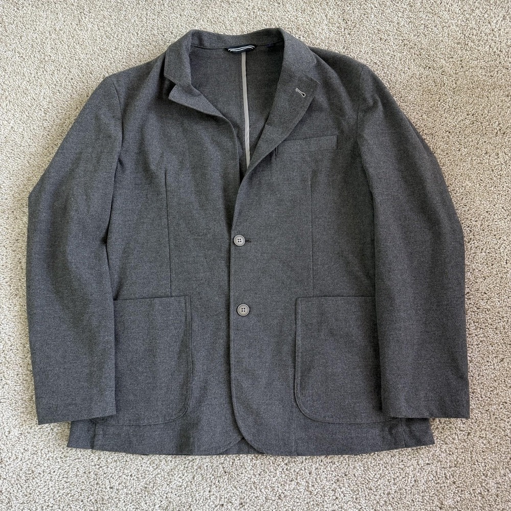 Nautica Blazer Mens Large Gray Solid Jersey Knit Modern Fit Sport Coat Jacket